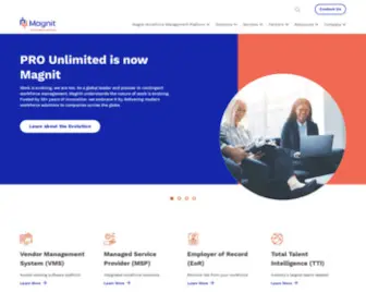 Prounlimited.com(Leading integrated workforce management platform) Screenshot
