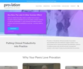 Provationmedical.com(Clinical Productivity Software for Physicians & Care Teams) Screenshot