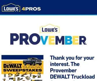 Provembersweepstakes.com(The Lowe’s PROvember Sweepstakes) Screenshot