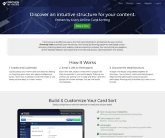 Provenbyusers.com(Online Card Sorting from Proven By Users) Screenshot