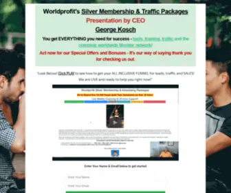 Provenprofitstoday.com(Worldprofit Silver Membership & Traffic Packages Presentation by George Kosch) Screenshot