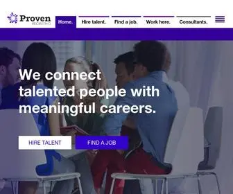 Provenrecruiting.com(Elevate life through meaningful work) Screenshot