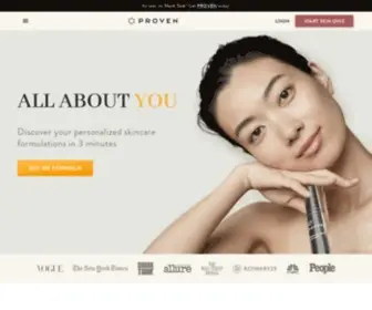 Provenskincare.com(Personalized 3 Step Skincare Set) Screenshot