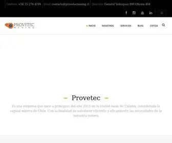 Provetecmining.cl(Arriendo de maquinaria y transporte) Screenshot