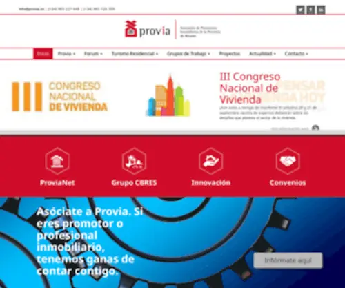 Provia.es(Asociación de Promotores Inmobiliarios de la Provincia de Alicante) Screenshot