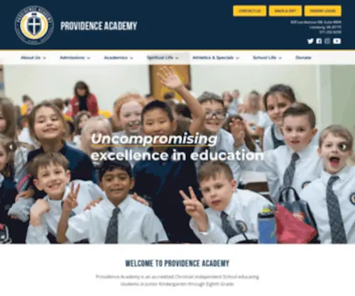 Providenceacademyva.org(Christian School in Leesburg) Screenshot