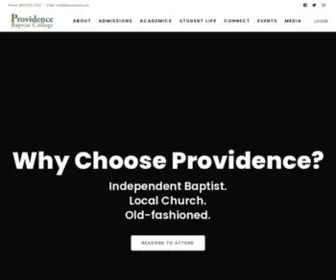 Providencebaptistcollege.com(Providence Baptist College) Screenshot