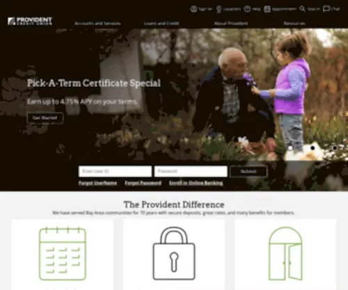 Providentcu.org(Provident Credit Union) Screenshot