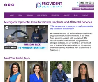 Providentdentistry.com(Award Winning Dentists In Novi and Canton) Screenshot