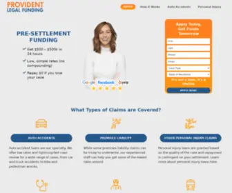 Providentlegalfunding.com(Pre-Settlement Funding) Screenshot