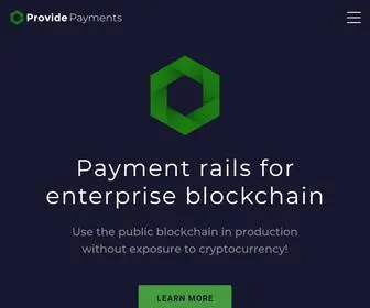 Providepayments.com(Payment rails for enterprise blockchain) Screenshot