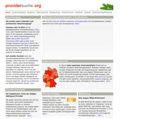 Providersuche.org(Den besten Internetzugang finden) Screenshot