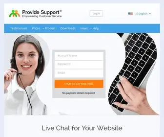 Providesupport.com(Live Chat for Websites) Screenshot