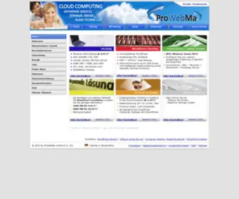 Prowebma.de(Cloud-Server, SharePoint, Exchange, Webhosting, Database-Hosting) Screenshot