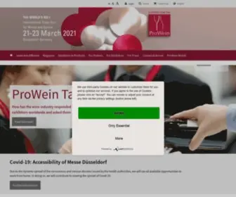 Prowein.com(ProWein Trade Fair) Screenshot