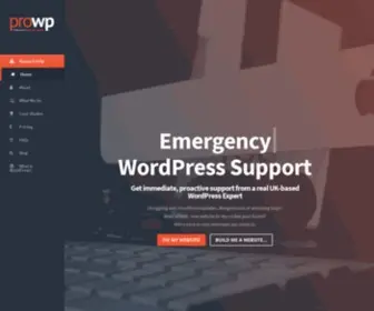 Prowp.co.uk(Website Help & WordPress Support UK) Screenshot