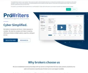 Prowritersins.com(Professional and Management Liability Insurance) Screenshot