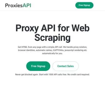 Proxiesapi.com(Web Scraping Proxies API for Developers) Screenshot