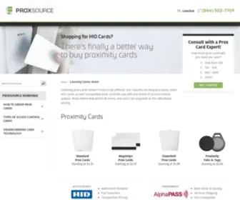 Proxsource.com(Proximity Cards & HID Cards for Access Control) Screenshot