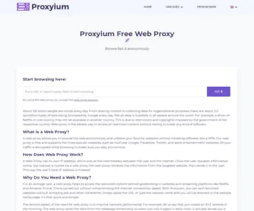 Proxyium.com(Proxy) Screenshot