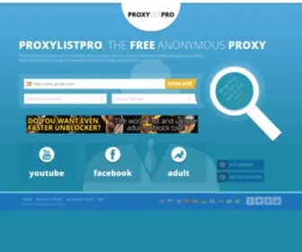 Proxylistpro.com(The FREE anonymous PROXY) Screenshot