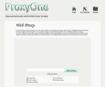 Proxyone.net(Anonymous Secure Browsing) Screenshot