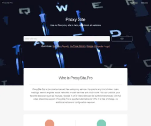 Proxysite.pro(The Most Advanced Free Web Proxy to Unblock any sites) Screenshot
