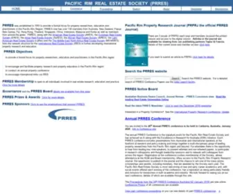 Prres.net(Pacific Rim Real Estate Society (PRRES)) Screenshot