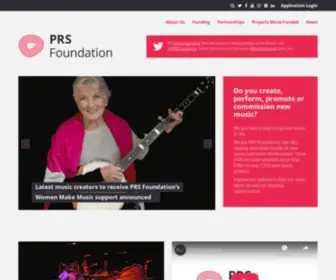 PRsformusicFoundation.com(PRS Foundation) Screenshot