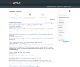 PRSYNC.com(Press releases) Screenshot