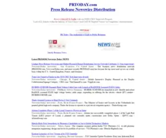 Prtoday.com(Leading press releases distribution service) Screenshot