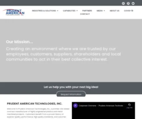 Prudentamerican.com(Prudent American Technologies) Screenshot