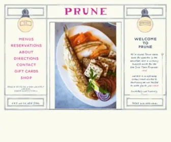 Prunerestaurant.com(Prune) Screenshot