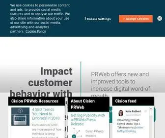 Prweb.com(Press release distribution) Screenshot