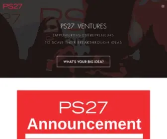 PS27Ventures.com(PS27 Ventures) Screenshot