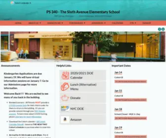PS340.org(PSThe Sixth Avenue Elementary School) Screenshot