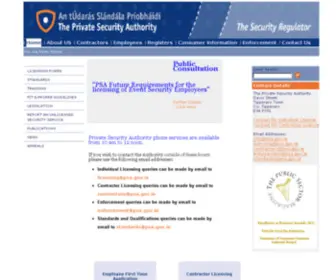 Psa.gov.ie(The Private Security Authority) Screenshot