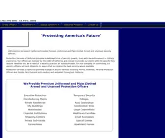 Pscalifornia.com(Protection Services of California) Screenshot