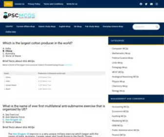 PSCMCQS.com(Largest Mcqs Website) Screenshot