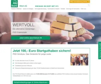 PSD-West.de(Eine Bank. Ein Wort. Seit 1872) Screenshot