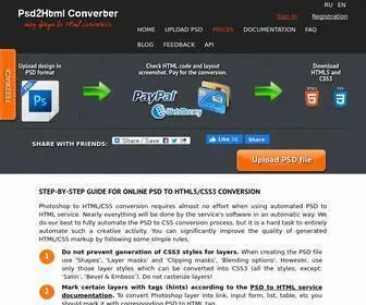 PSD2HTMlconverter.com(Automatic Photoshop to HTML/CSS conversion) Screenshot