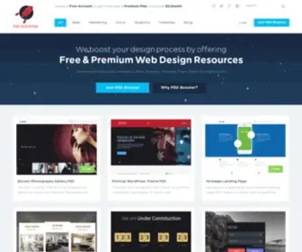 PSdbooster.com(Free & Premium Web Design Resources) Screenshot