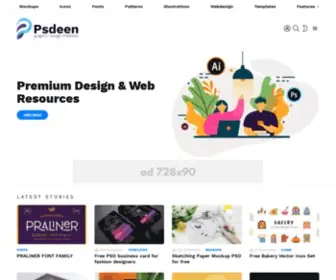 Psdeen.com(Graphic design freebies) Screenshot