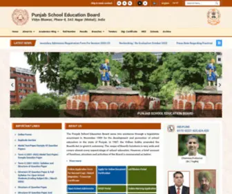 Pseb.ac.in(Punjab School Education Board) Screenshot