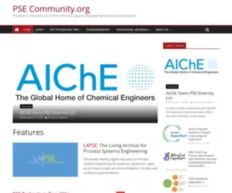 Psecommunity.org(The World Community for Chemical Process Systems Engineering Education and Research) Screenshot