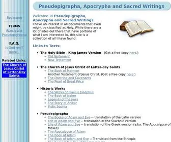 Pseudepigrapha.com(Apocrypha and Sacred Writings) Screenshot