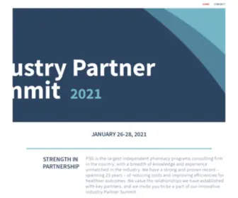 PSG-Industrysummit.com(Pharmaceutical Strategy Group's (PSG's) 2021 Industry Partner Summit) Screenshot