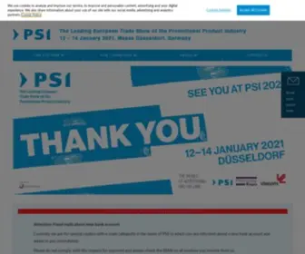 Psi-Messe.com(Europäische Leitmesse der Werbeartikelwirtschaft) Screenshot