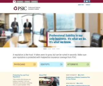 Psicinsurance.com(Professional Solutions Insurance Company) Screenshot