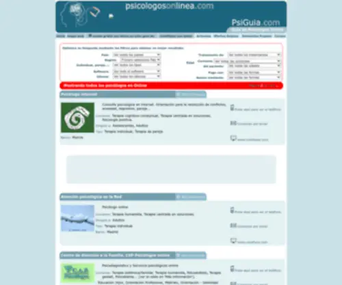 Psicologiaonlinea.com(Guia de Psicologos Online) Screenshot